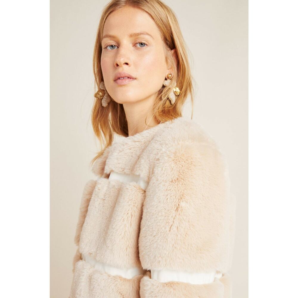 NEW Anthropologie $250 Arielle Faux Fur Jacket By Keepsake Size 4 - Picture 5 of 7